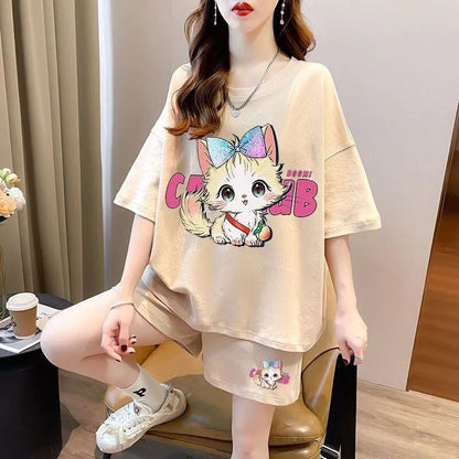 絶対欲しい カジュアル 夏に嬉しい機能付き 半袖Ｔシャツⅹパンツセット全4色<U-11268>