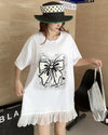 今季マストバイ プリントゆったり 切り替え 半袖Tシャツ 全4色＜U-8256＞