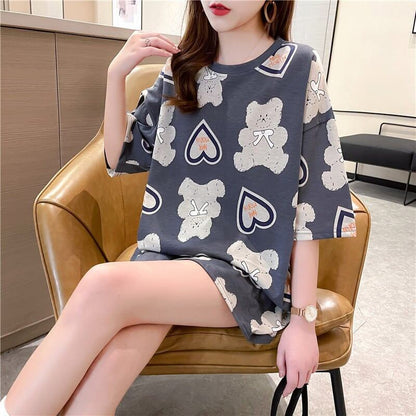 好感度満載 プリント 美感いっぱい Tシャツ カットソー＜U-3343＞