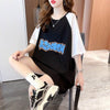 好感度満載 切り替え 美感いっぱい プリント Tシャツ カットソー＜U-3621＞