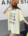 売り切れ必至 プリント三色 個性派 ゆったり 半袖Tシャツ ＜U-8462＞