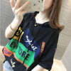 オシャレ度満点 切り替え カジュアル プリント Tシャツ カットソー＜U-3491＞