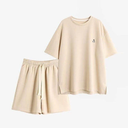 定番シンプル ?感?佳 夏に嬉しい機能付き カジュアル 全4色 半袖トップスⅹショートパンツセット<U-9079>