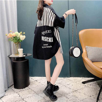 個性的なデザイン 切り替え 着心地抜群 プリント Tシャツ カットソー＜U-3629＞