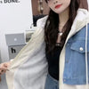 今季マストバイ 着心地良い 絶対欲しい レイヤード風 デニム 切り替え ジャケット<U-10058>