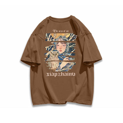 ポップなプリントが夏に映えるプリントTシャツ 半袖 全8色 Tシャツ <U-9252>