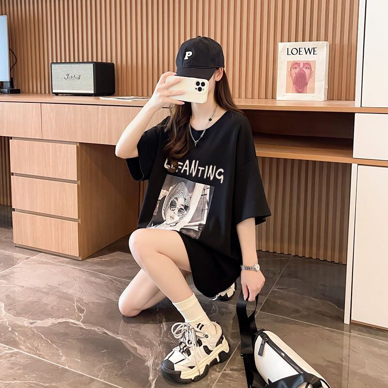 質感のいい 半袖 ラウンドネック Tシャツ ワンピース ＜U-8638＞