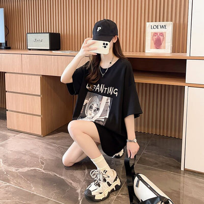 質感のいい 半袖 ラウンドネック Tシャツ ワンピース ＜U-8638＞