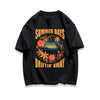 柔らかな肌触りで着心地も楽ちん アバンギャルド カジュアル プリント 全7色 半袖 Tシャツ <U-9263>
