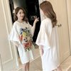 スタイリッシュ プリント 一目惚れ Tシャツ カットソー ワンピース＜U-3440＞