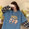 オシャレ度満点 ラウンドネック 個性的なデザイン カートゥーンプリント Tシャツ＜U-2257＞