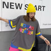 個性的なデザイン アバンギャルド 好感度満載 プリント 半袖Tシャツ カットソー＜U-8237＞