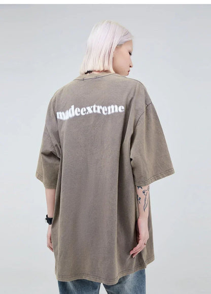 大注目 ファッション ストリート系 ヴィンテージ加工 プリントTシャツ ＜U-2875＞