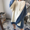 【裏起毛】カラーマッチングゆったり厚手スウェット全2色トップス<U-4621>