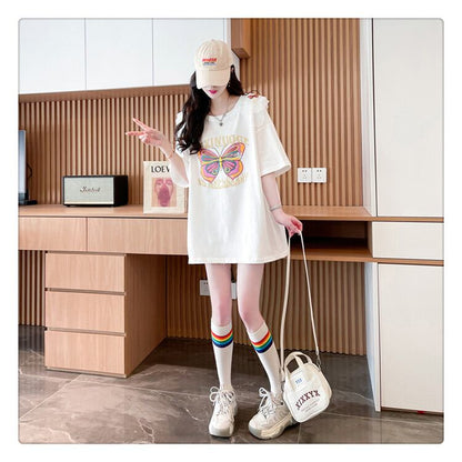 話題沸騰中 プリント ロゴ ゆったり 3色半袖Tシャツ＜U-8316＞