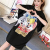 スタイリッシュ プリント 一目惚れ Tシャツ カットソー ワンピース＜U-3440＞