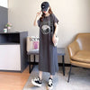好感度満載 プリント 美感いっぱい Tシャツ カットソー ワンピース＜U-3599＞