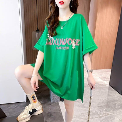 スタイリッシュ 切り替え 一目惚れ プリント Tシャツ カットソー＜U-3619＞
