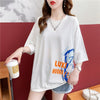 スタイリッシュ 切り替え 一目惚れ プリント Tシャツ カットソー＜U-3584＞