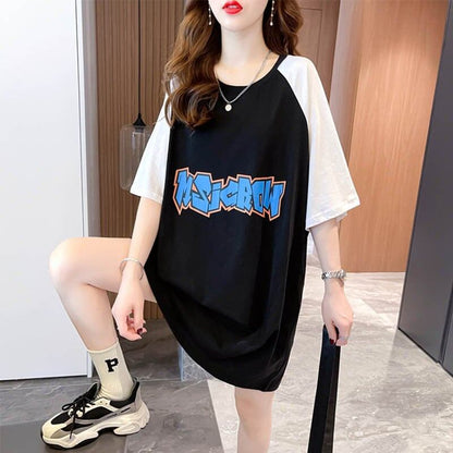 好感度満載 切り替え 美感いっぱい プリント Tシャツ カットソー＜U-3621＞