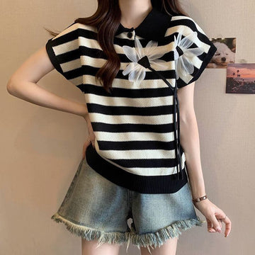 新作 上質 話題沸騰中 好感度UP ニット 全2色 半袖Tシャツ＜U-8734＞
