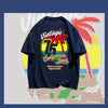 早い者勝ち カジュアル ファッション感満々 ダブルプリント 全5色 半袖Tシャツ<U-9271>