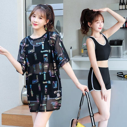 着心地抜群 シャツ＋ジャケット＋ショートパンツ 女性力を高める 3点セット 水着＜U-3416＞