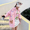売り切れ必至 韓国風ファッション 上質 アバンギャルド プリント デニム Tシャツ ＜U-9479＞