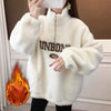 もこもこ刺?ロゴハイネックボアトレーナー全4色厚手スウェット<U-4695>