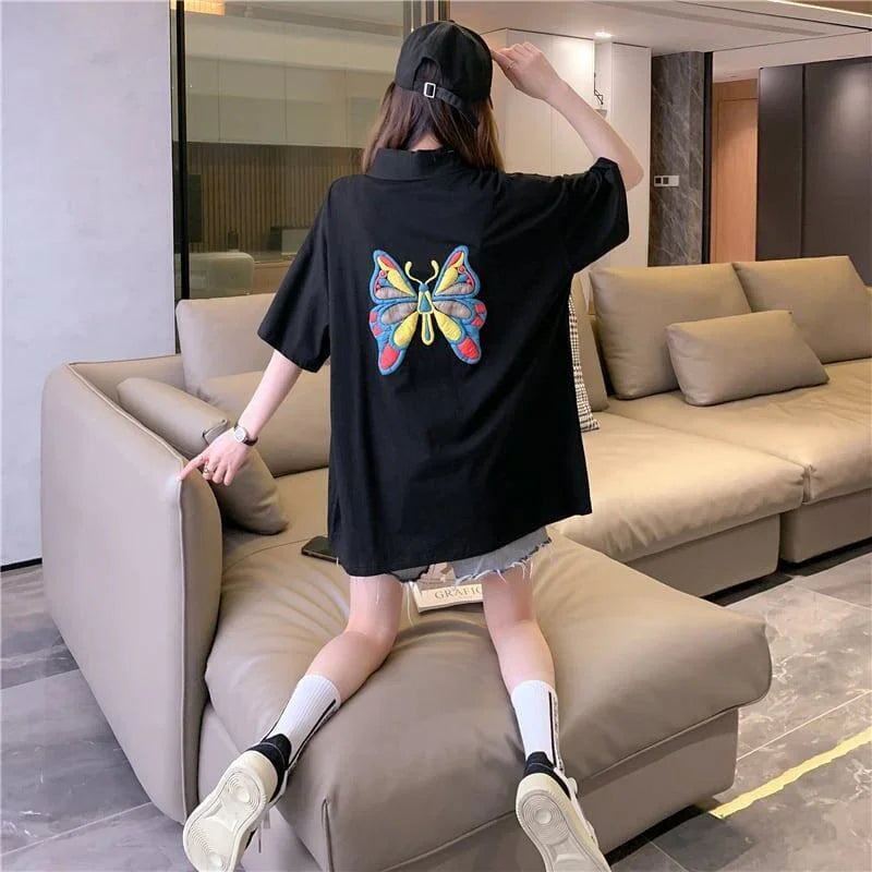 個性的なデザイン プリント 一目惚れ Tシャツ カットソー＜U-3044＞
