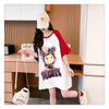 超人気 切り替え スウィート プリント レース 全2色 半袖Tシャツ ＜U-8716＞