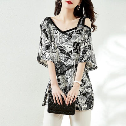 カジュアル ベアトップ お洒落 プリント Tシャツ カットソー＜U-3143＞
