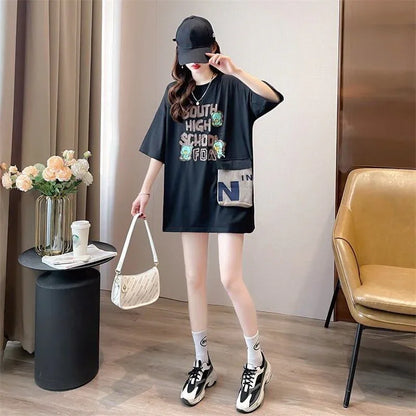 スタイリッシュ 3色選択可 一目惚れ カートゥーンプリント Tシャツ カットソー＜U-3091＞