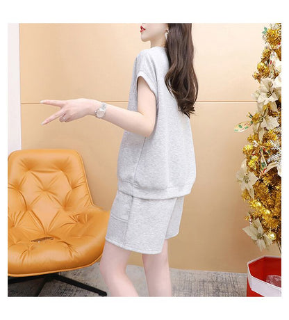 売り切れ必至  カジュアル スウェット全4色オーバーサイズトップス<U-4793> 半袖Ｔシャツⅹパンツセット全3色 <U-8266>