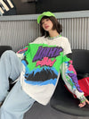 着回し力抜群 アバンギャルド 個性的なデザイン プリント全2色 Tシャツ<U-9225>