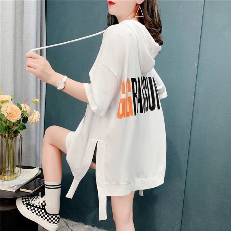 ゆったり感アップ 切り替え 美感いっぱい プリント Tシャツ カットソー＜U-3594＞