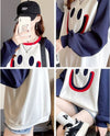 秋の新作スマイル長袖Tシャツトップス<U-5028>