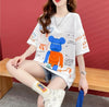 【個性派】 プリント カジュアル ビッグロゴ ゆったりトップス 半袖Tシャツ 全2色＜U-4940＞