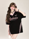 絶対欲しい アバンギャルド おしゃれ度高め プリント全2色 半袖Tシャツ<U-9244>
