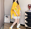 新作 ロゴ レイヤード風 プリント ゆったり 半袖 Ｔシャツ 全3色<U-4948>