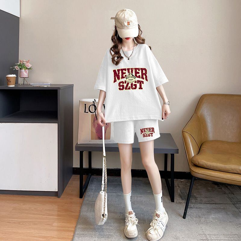 売り切れ必至 プリント カジュアル 半袖Ｔシャツⅹパンツセット全2色 <U-8549>
