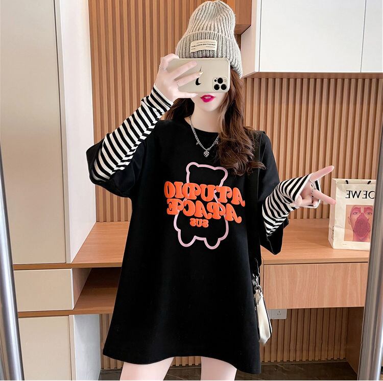 絶対流行 カジュアル アバンギャルド レイヤード風 プリント全3色 Tシャツ＜U-9587＞