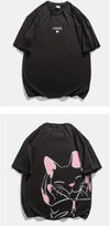 デザインセンス漫画プリント半袖Tシャツショートパンツスーツ<U-5019>