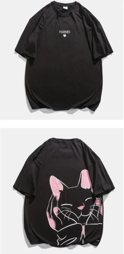 デザインセンス漫画プリント半袖Tシャツショートパンツスーツ<U-5019>