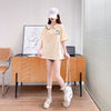 絶対欲しい キュート 定番シンプル 切り替え 全2色 半袖Tシャツ<U-8742>