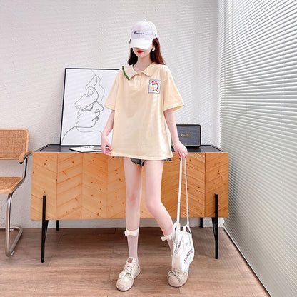 絶対欲しい キュート 定番シンプル 切り替え 全2色 半袖Tシャツ<U-8742>