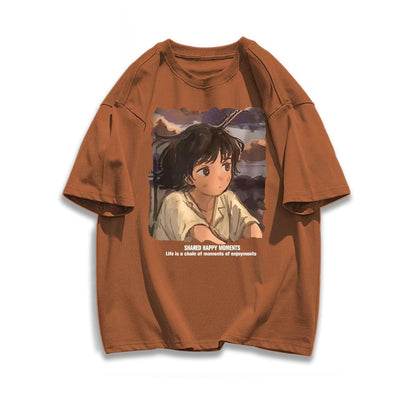 都市ファッショ デザイン オシャレ カジュアル プリント全5色 半袖Tシャツ<U-9258>