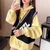 元気いっぱい アルファベットプリント レイヤード 配色フード付きパーカ 三色＜U-4073＞