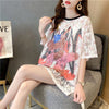 売り切れ必至 ファッション レース  透かし彫り プリント 半袖Tシャツ カットソー ＜isf-8597＞