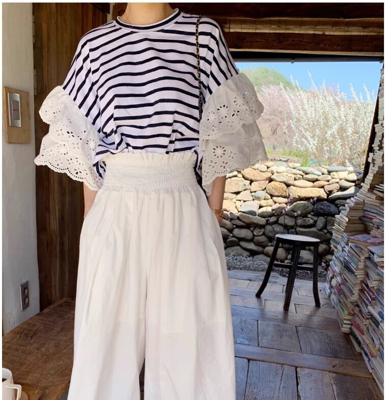 定番シンプル 大人可愛い 美人度アップ 早い者勝ち カジュアル 共2色 Tシャツ<U-12150>
